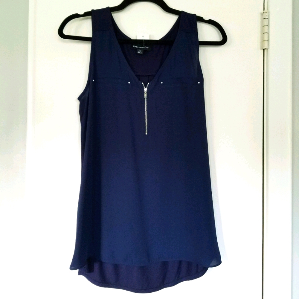 Navy tank blouse